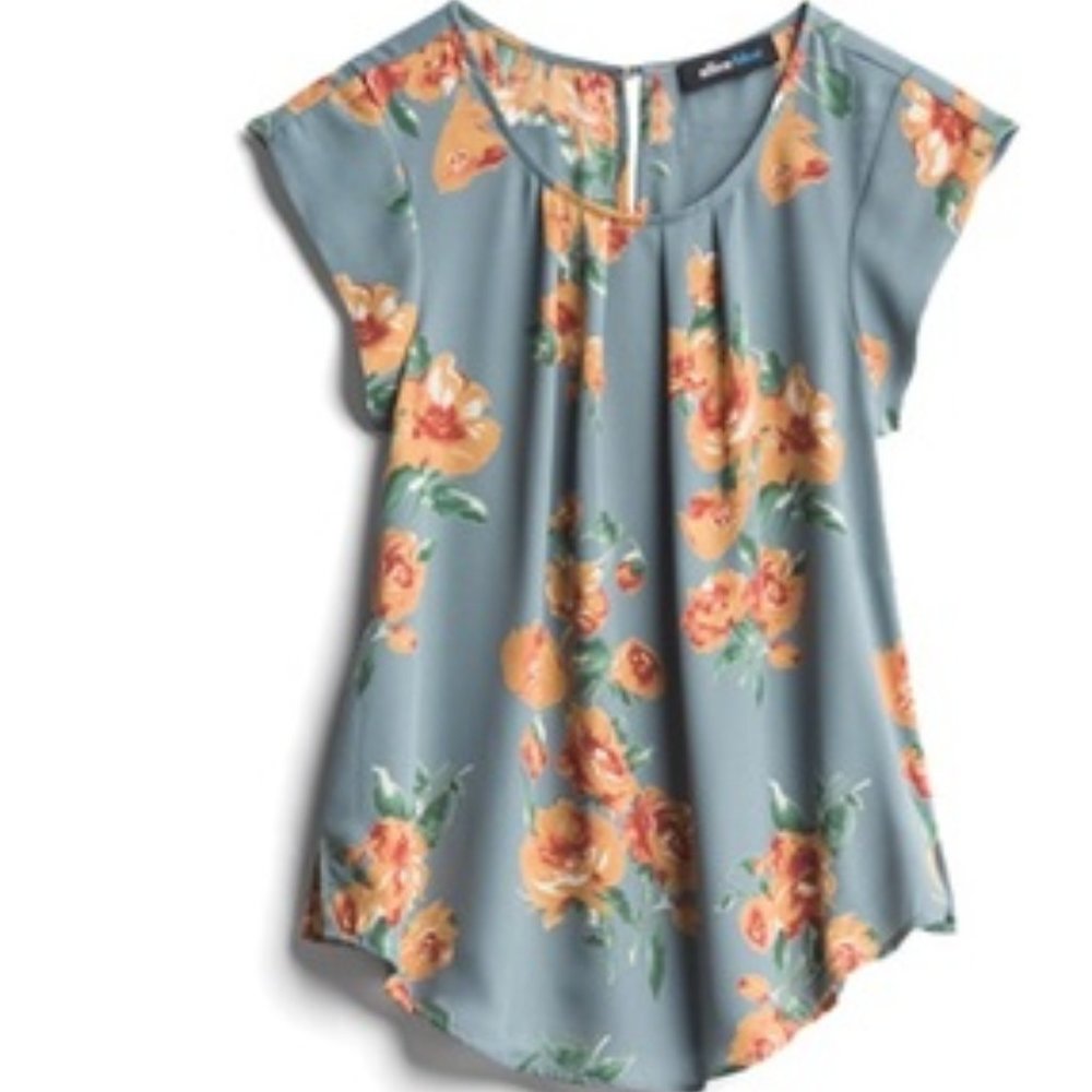 Alice Blue | Teal Floral Blouse - Picture 1 of 4